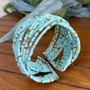 Braided Cuff Bracelet | Turquoise